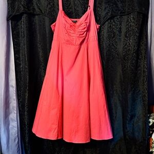 Torrid coral pink Ruched Sleeveless fit and flare Dress